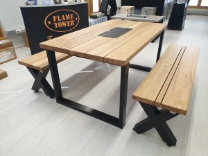 Flame Tower® Eldmatbord Ask 160 cm x 92 cm