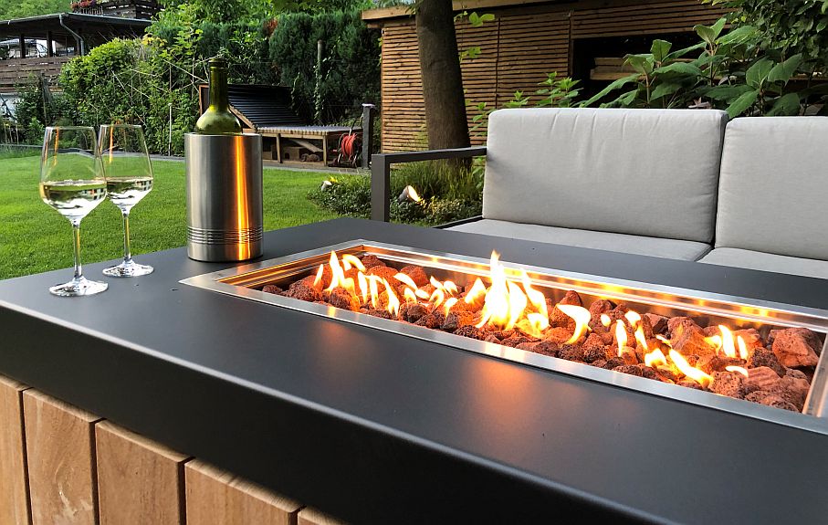 Inbyggd gasbrännarenhet för bord 50 cm x 25 cm Svart - Bild 5